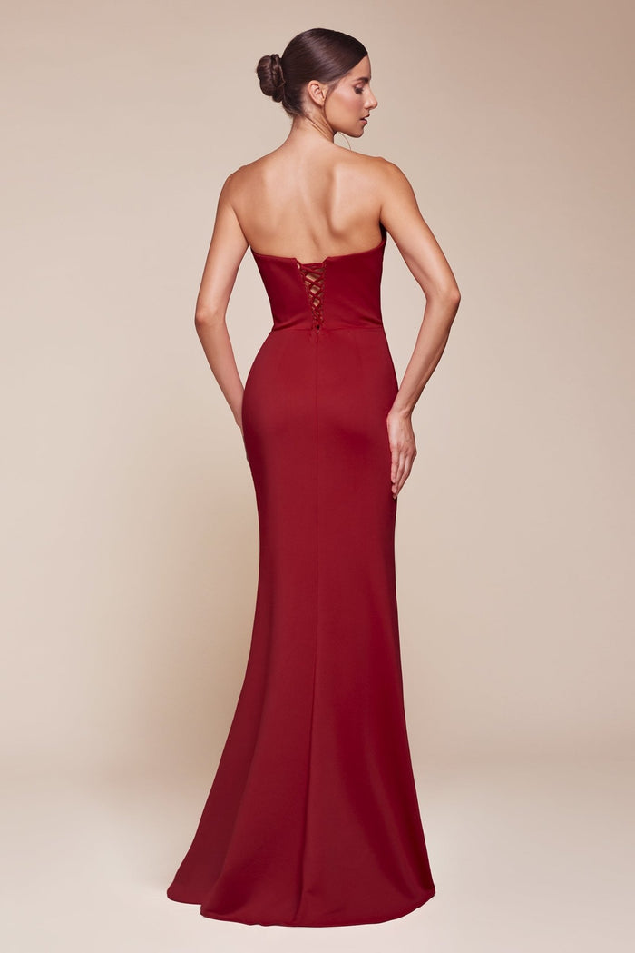 Scoop Neck Strapless Gown