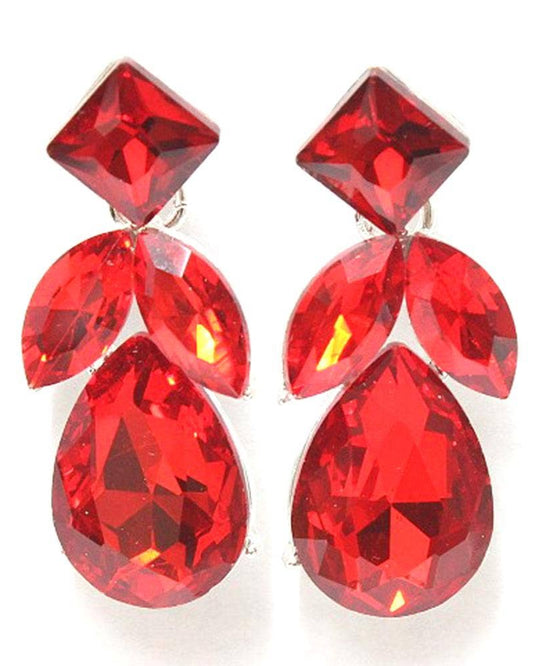 Red Gemstone Drop Earring