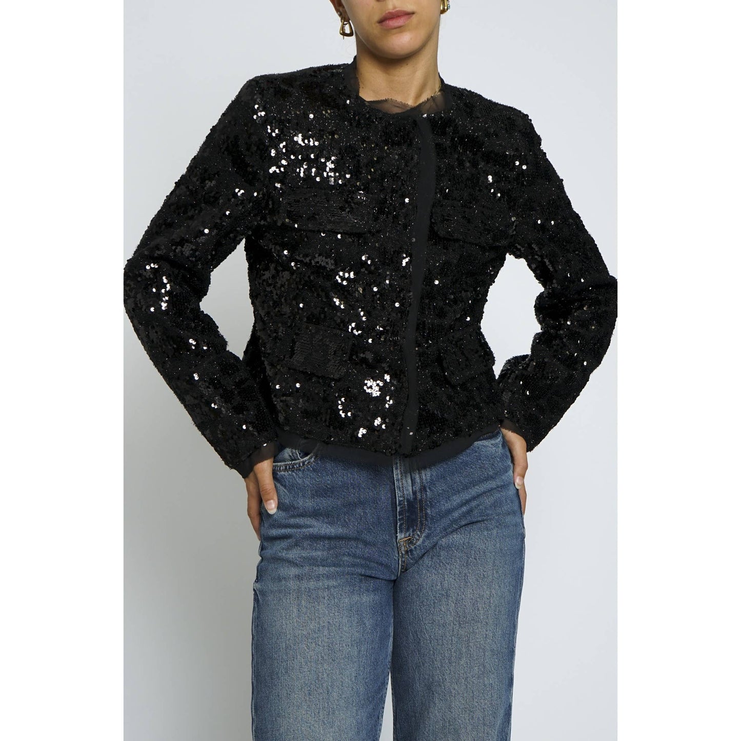 Sequin Boucle Statement Jacket