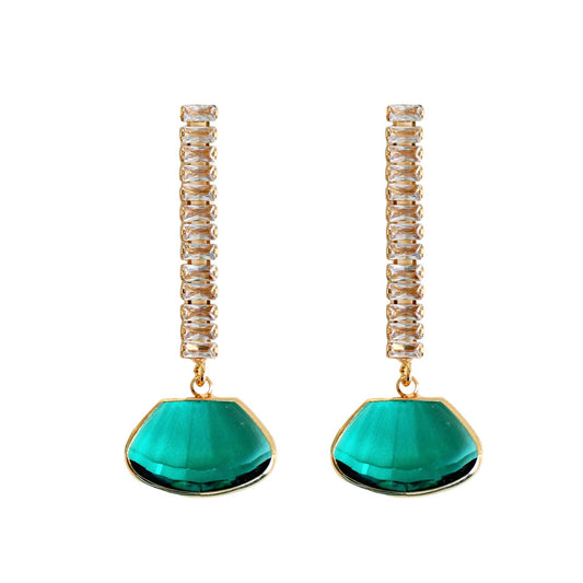 Emerald Dangle Drop Earrings