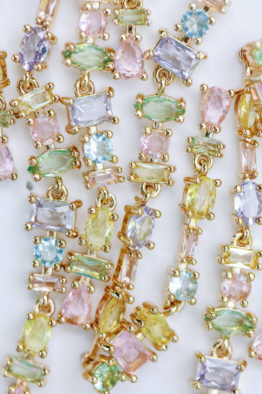 Pastel Multi Layered Duster Statement Earrings