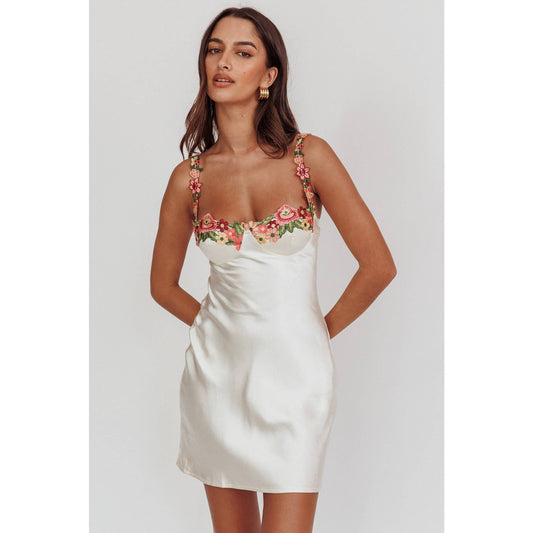 Alice Embroidered Satin Mini
