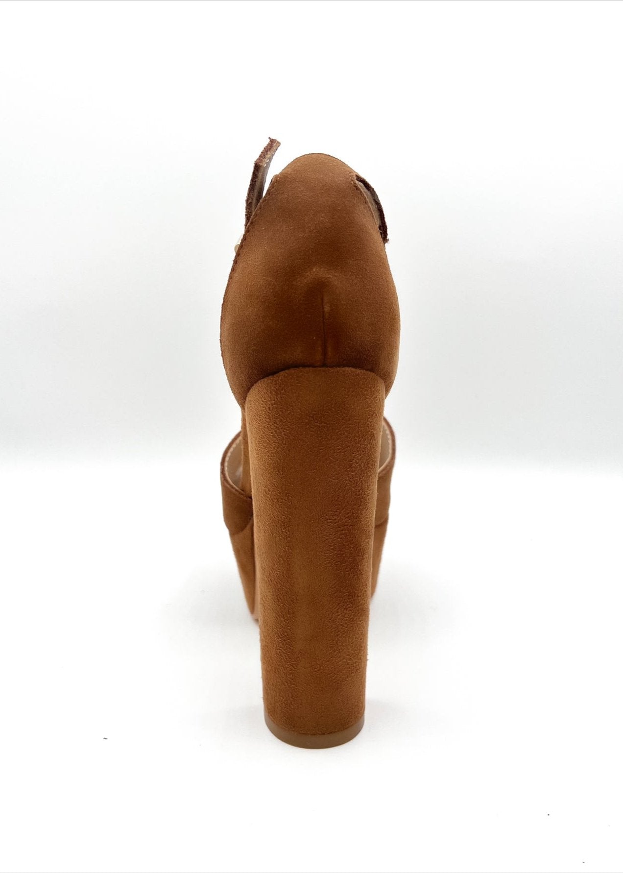 Suede Platform Chunky Heel - Cinnamon