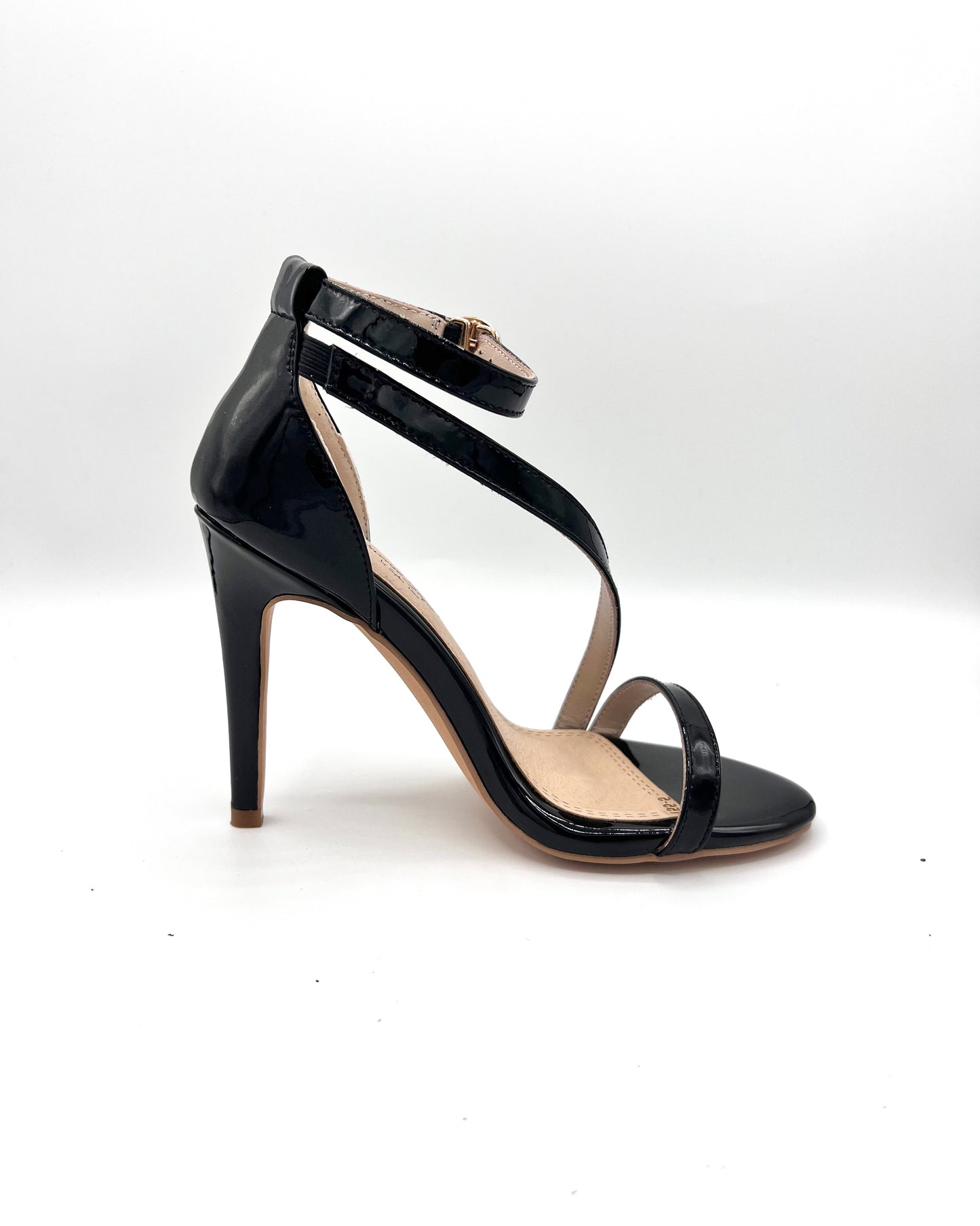 Crossover Ankle Strap Heel - Onyx