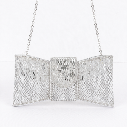 Rhinestone Bow Clutch