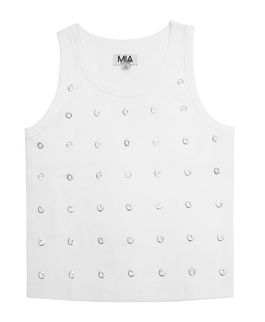 Little's White Grommet Tank Top