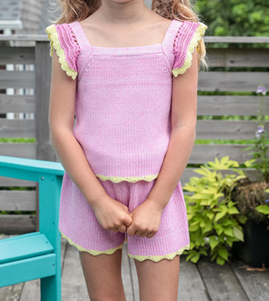 Little's Pink Knit Tank and Short Set