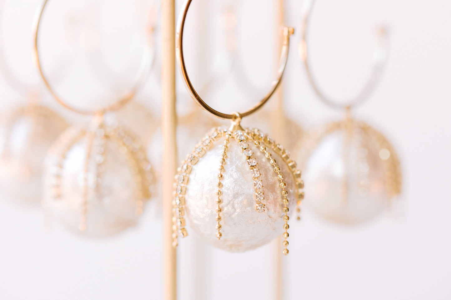 Fringe Pearl Hoop Earrings