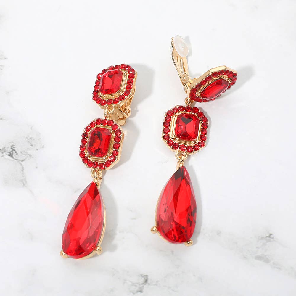 Halo Cluster Clip On Earrings