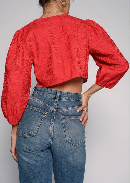 Ribbon Tie Crinkle Bolero