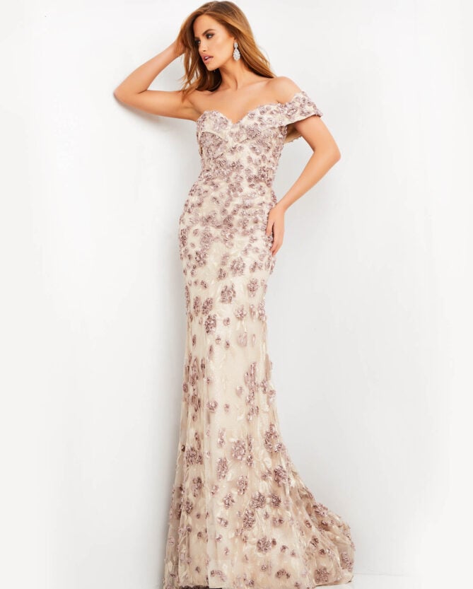 Jovani Applique Sweetheart Lace Gown 06169