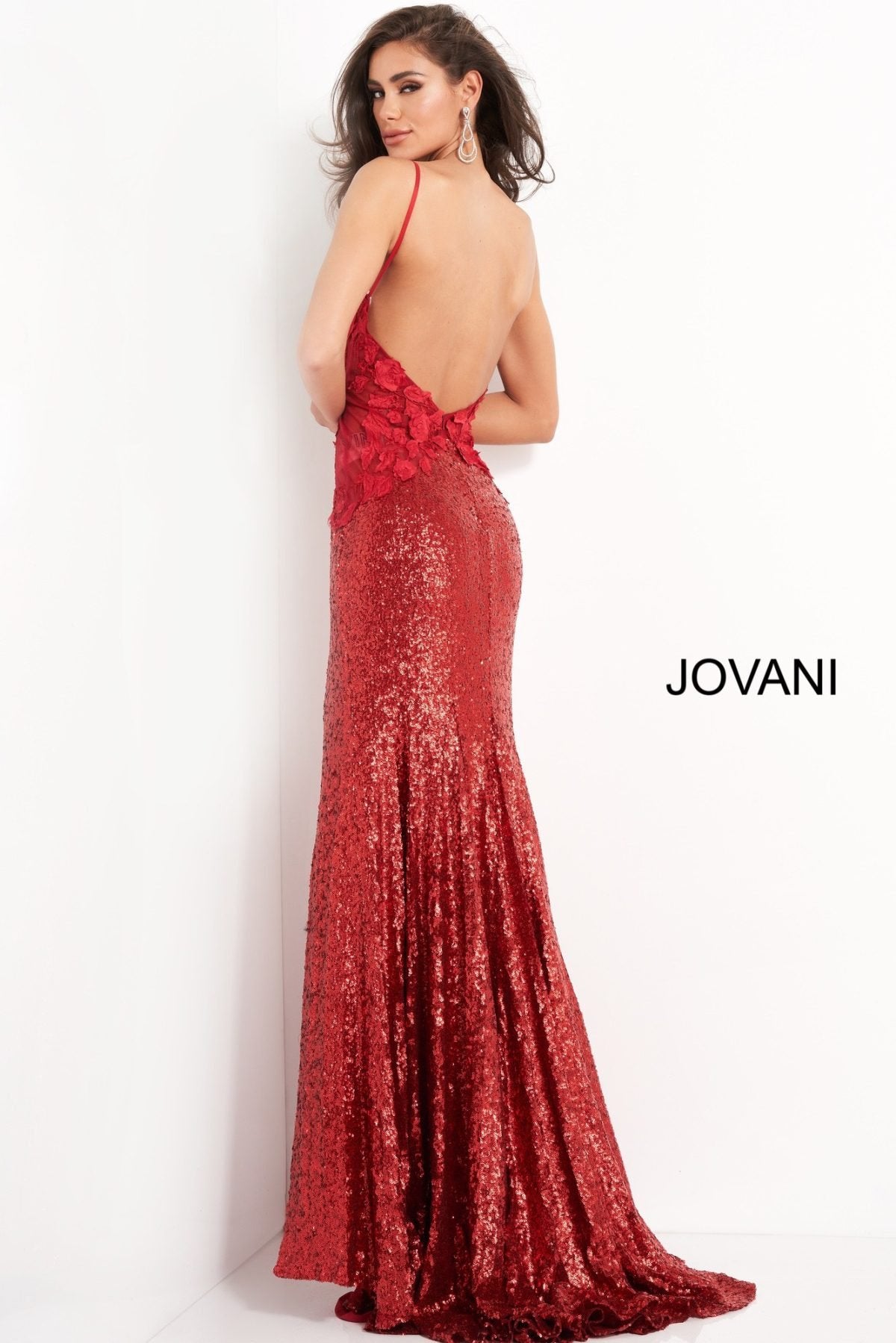 Jovani Sequin Applique Bodice Gown 06426