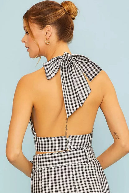 Black & White Checkered Buckle Set