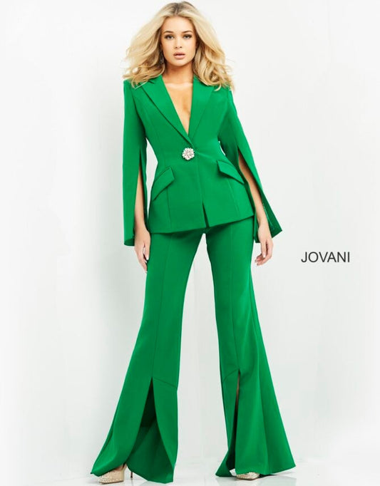 Jovani Single Breasted Split Hem Pantsuit 06922