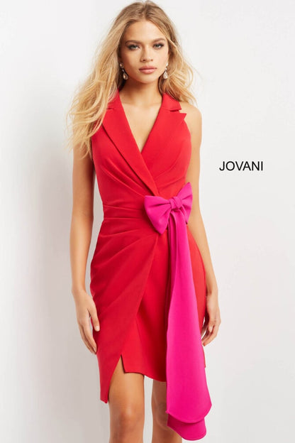 Jovani Sleeveless Lapel Short Dress 07961