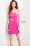Jovani One Shoulder Cut Out Short Dress 09742