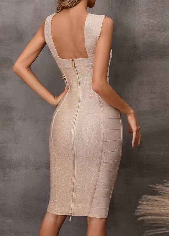 Pepper Metallic Bandage Midi