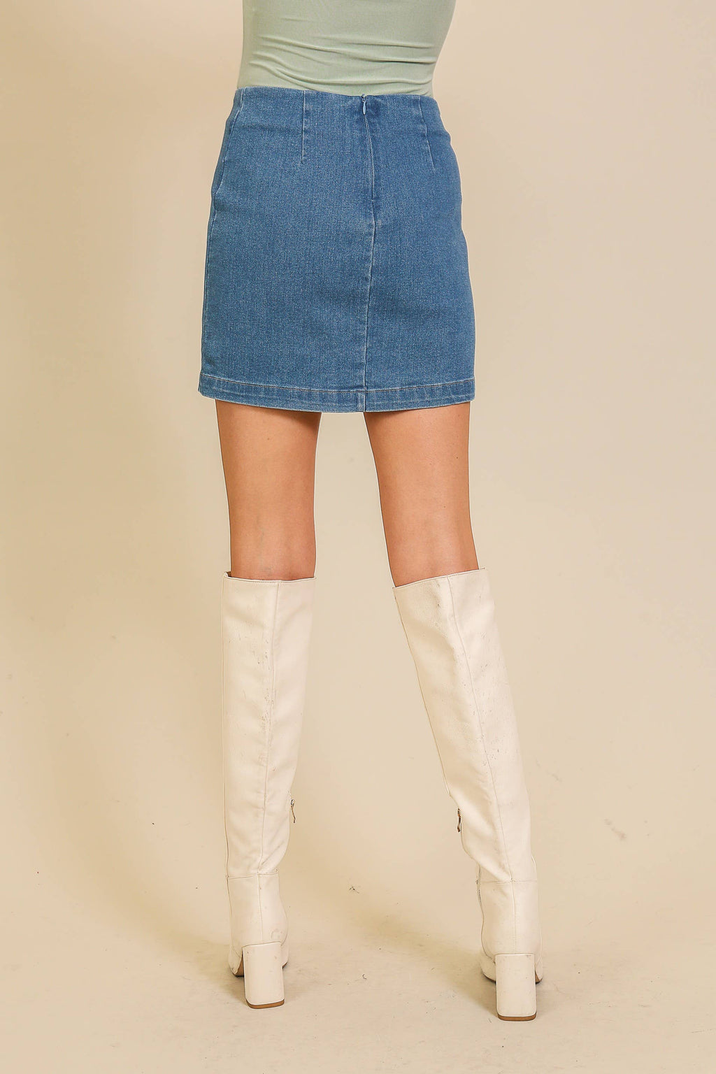 Rodeo Nights Stretchy Denim Skirt
