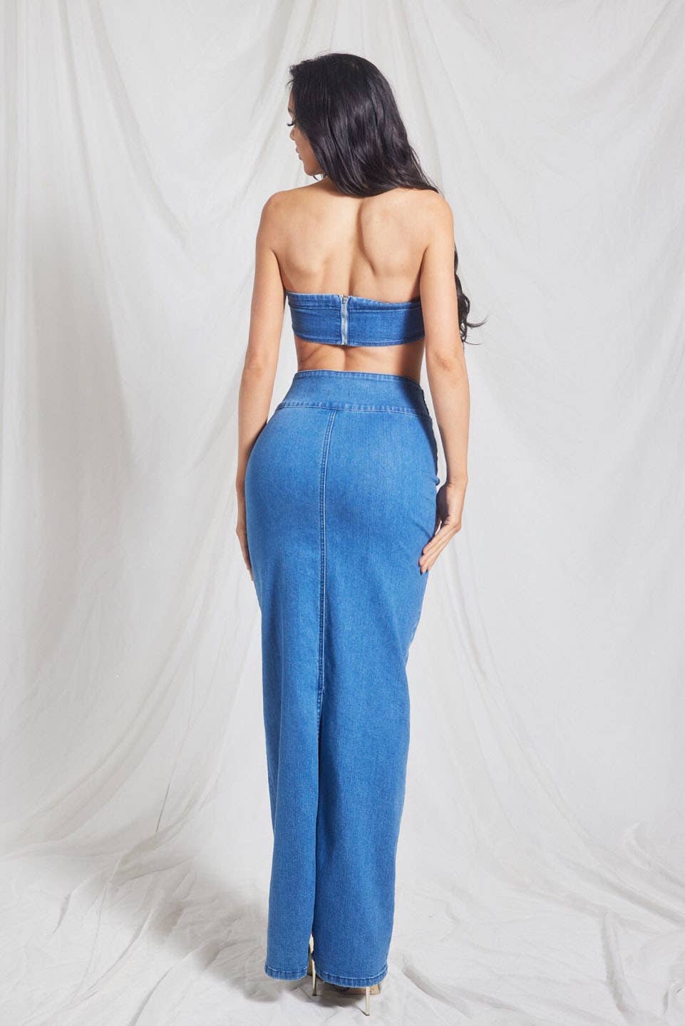 Demi Denim Maxi Set
