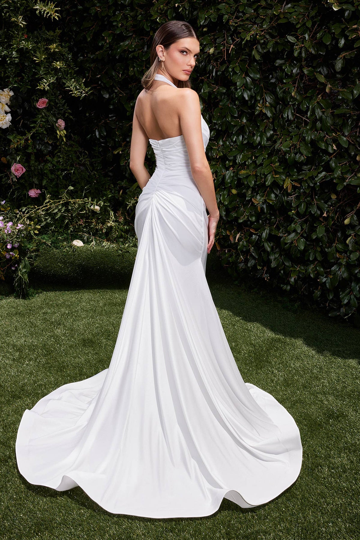 Halter Jersey Bridal Gown
