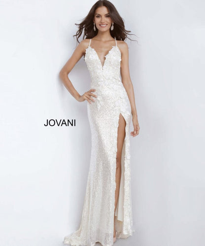 Jovani Floral Sequin Sheath Gown 1012