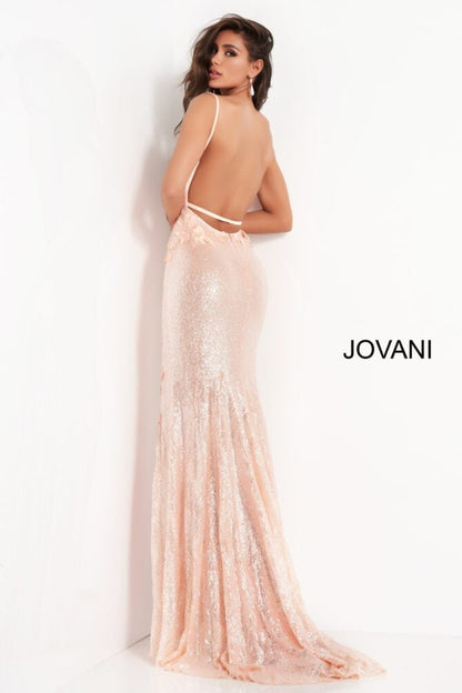 Jovani Floral Sequin Sheath Gown 1012