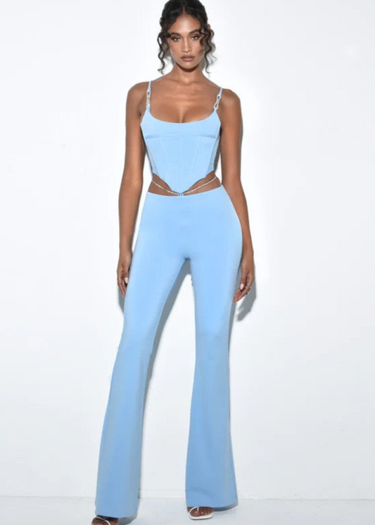 Baby Blue Diamanté Pants