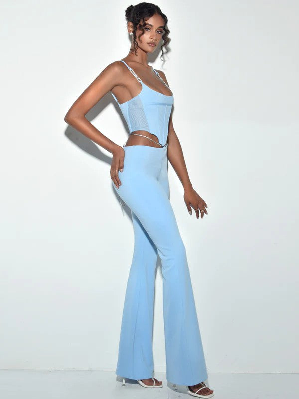 Baby Blue Diamanté Pants