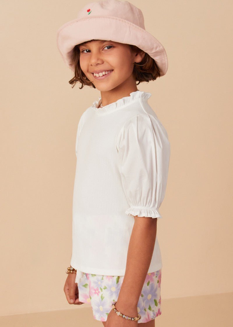 Little's Pleated Cinch Sleeve Top