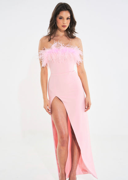 Light Pink Feather Gown