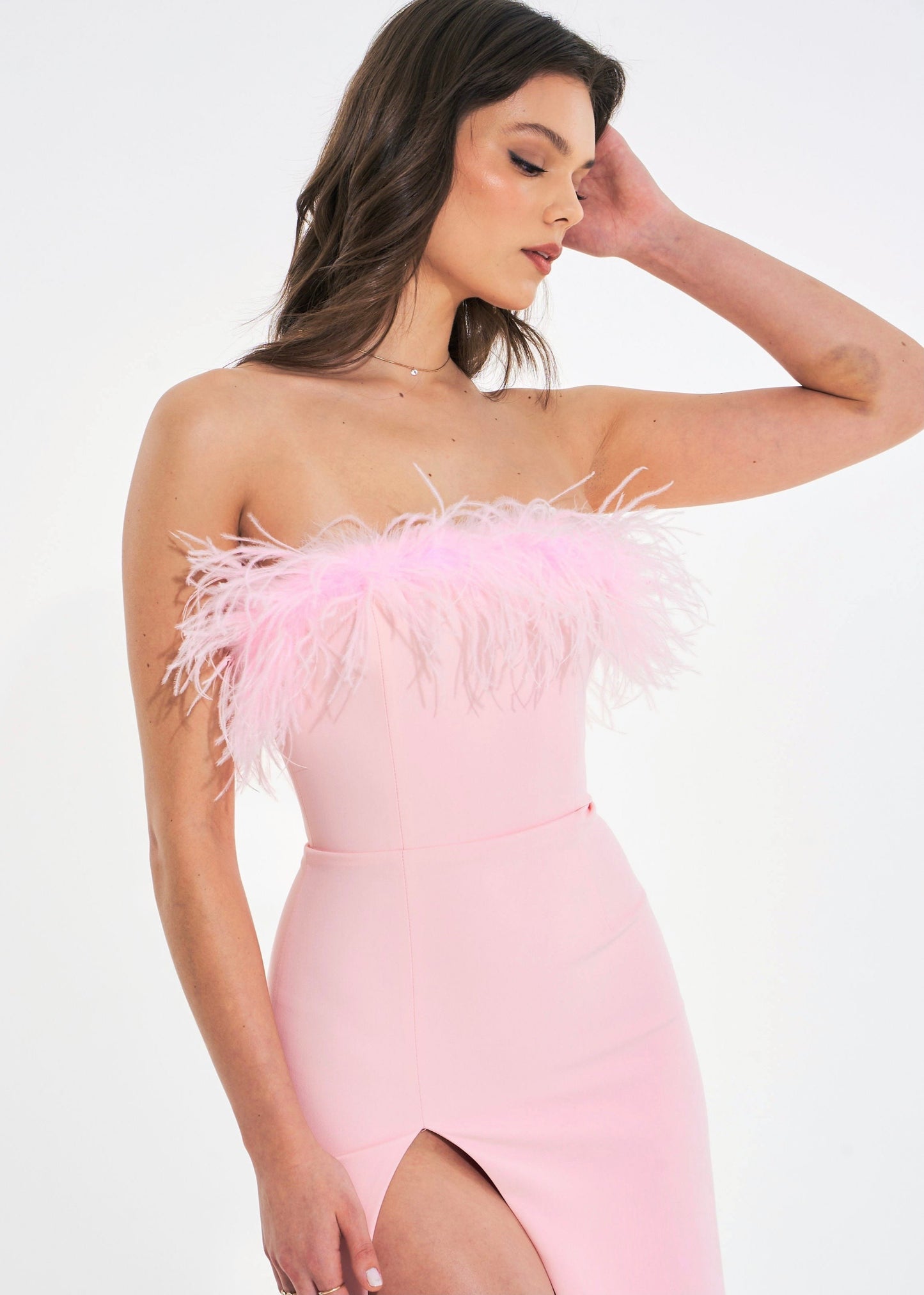 Light Pink Feather Gown