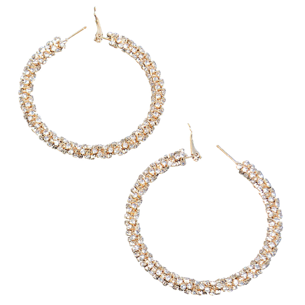Wrapped Rhinestone Hoops