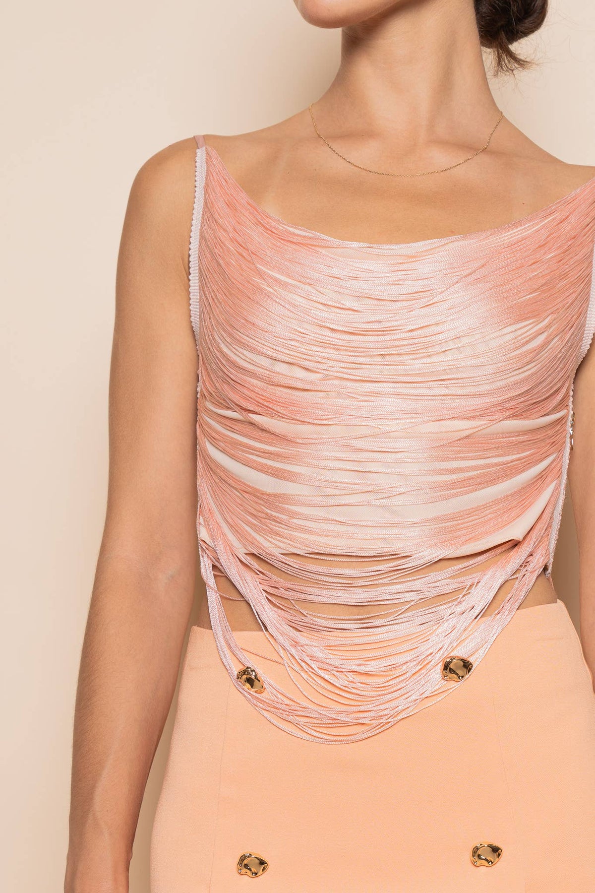 Fringe Spaghetti Strap Top