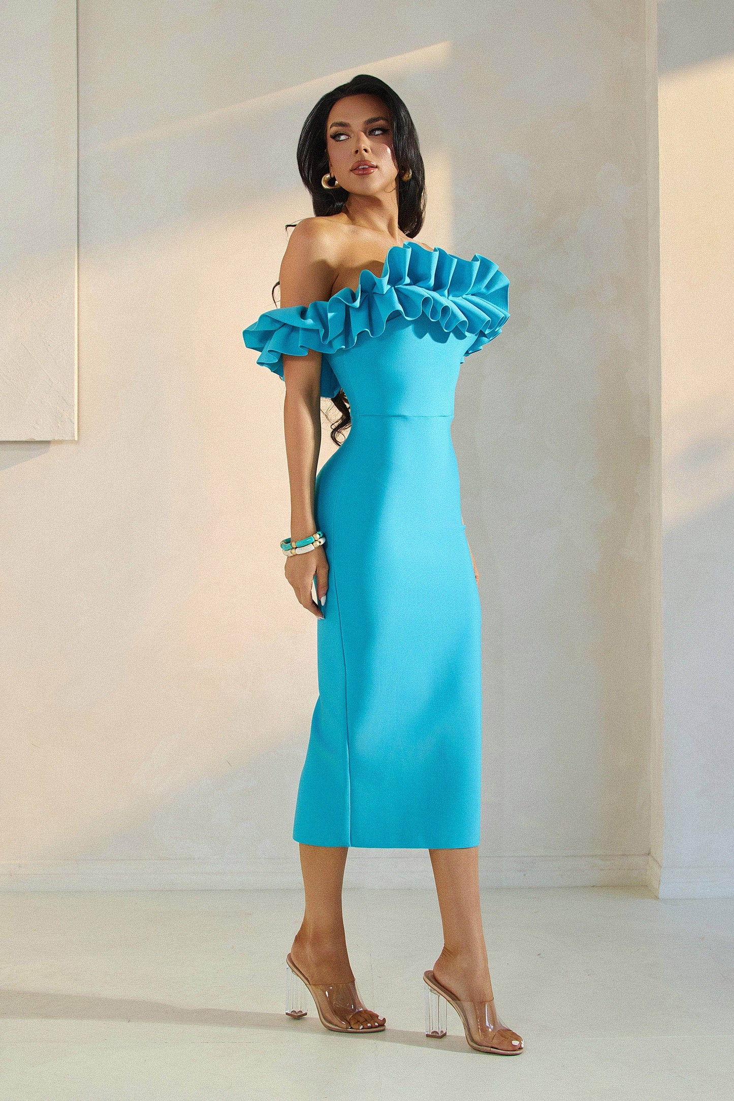 Sia Off Shoulder Bandage Midi