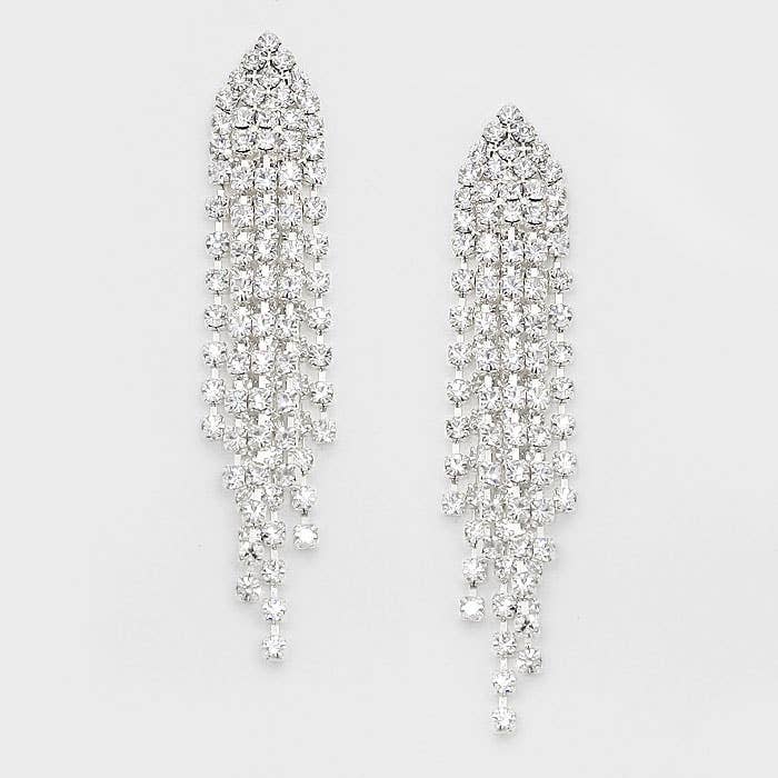 Crystal Fringe Evening Earrings