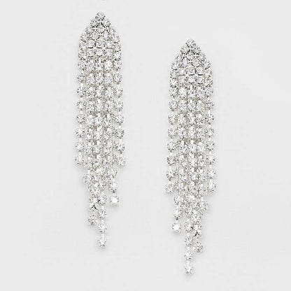 Crystal Fringe Evening Earrings