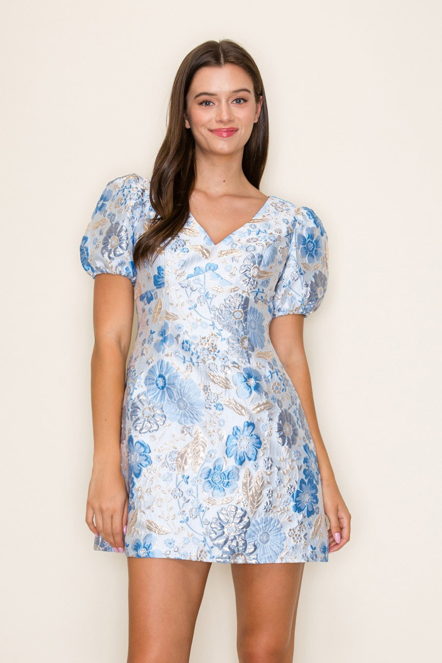 Bonnie Puff Sleeve Jacquard Mini