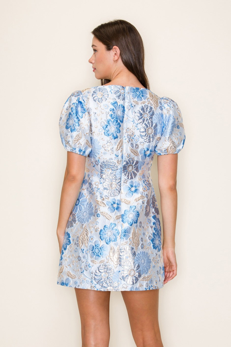 Bonnie Puff Sleeve Jacquard Mini