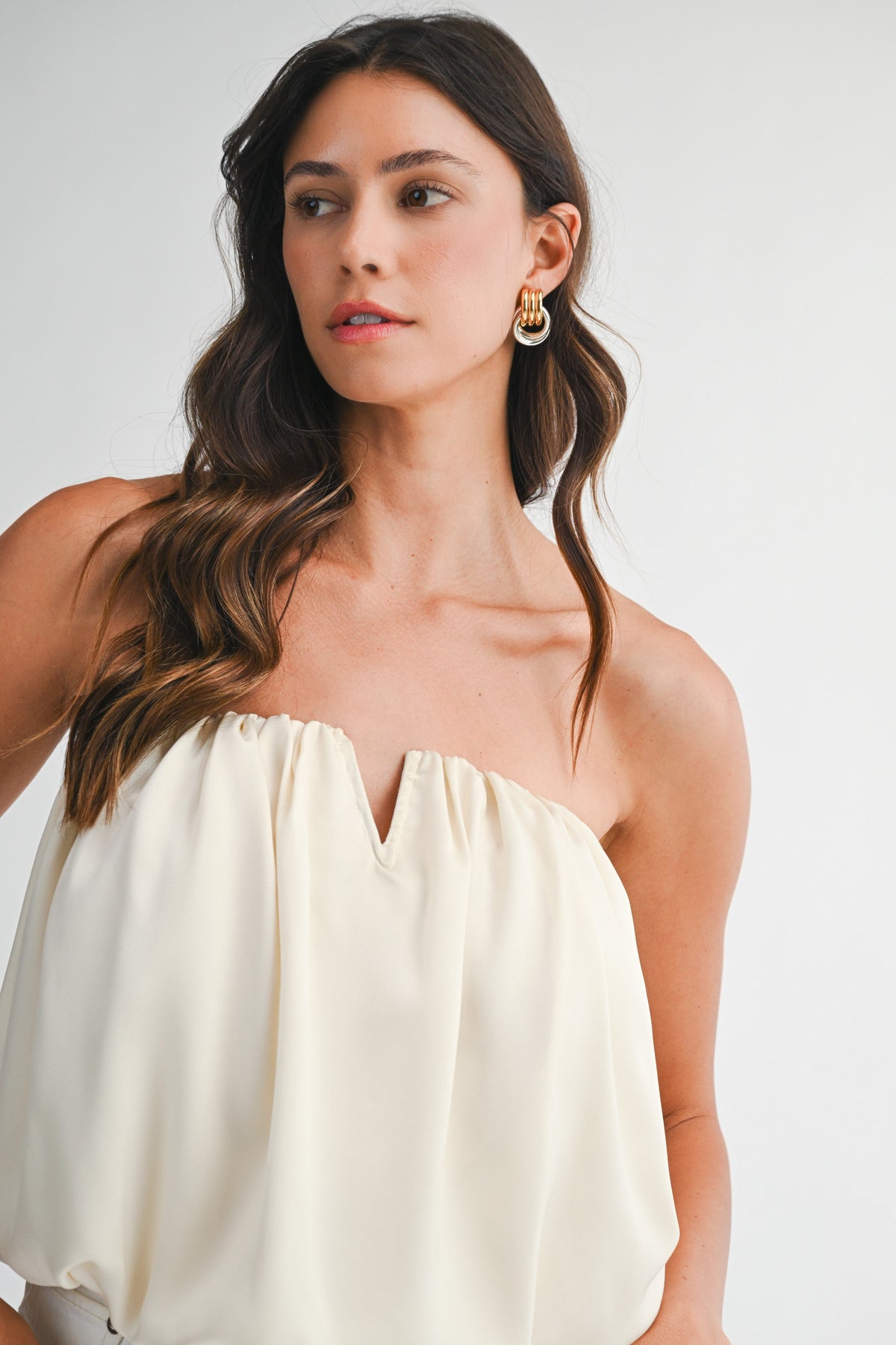 Fae Satin Bubble Tube Top