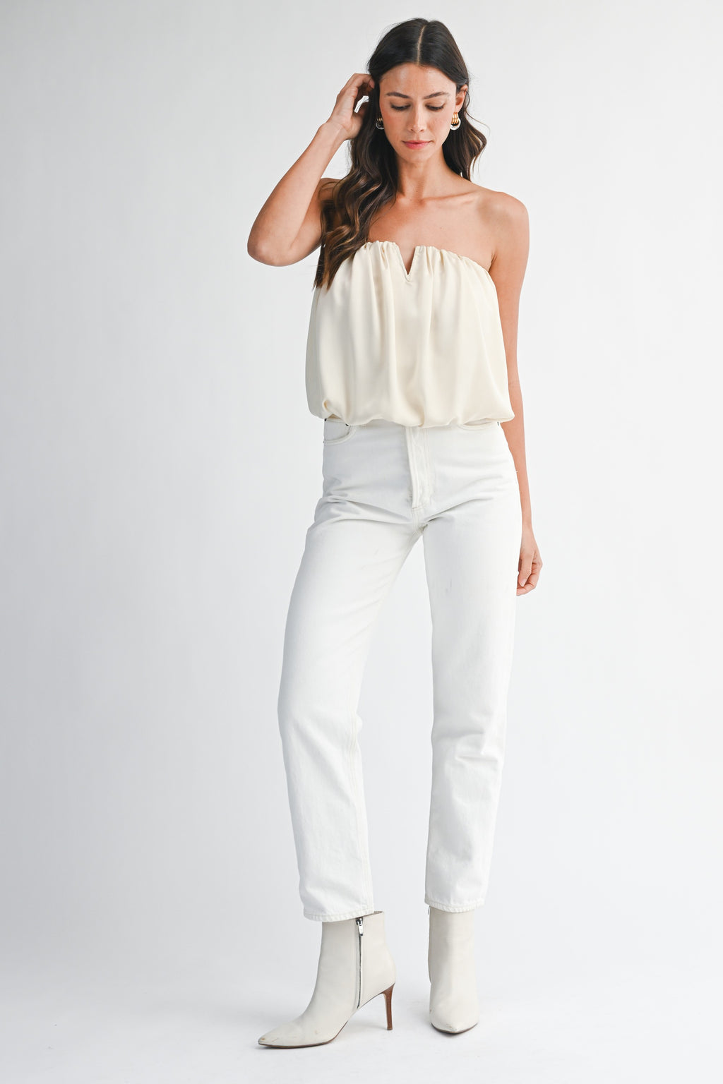 Fae Satin Bubble Tube Top