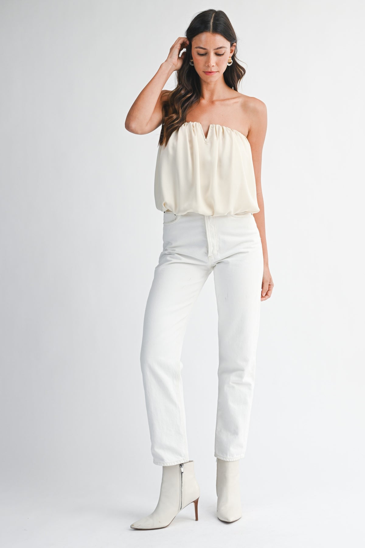 Fae Satin Bubble Tube Top