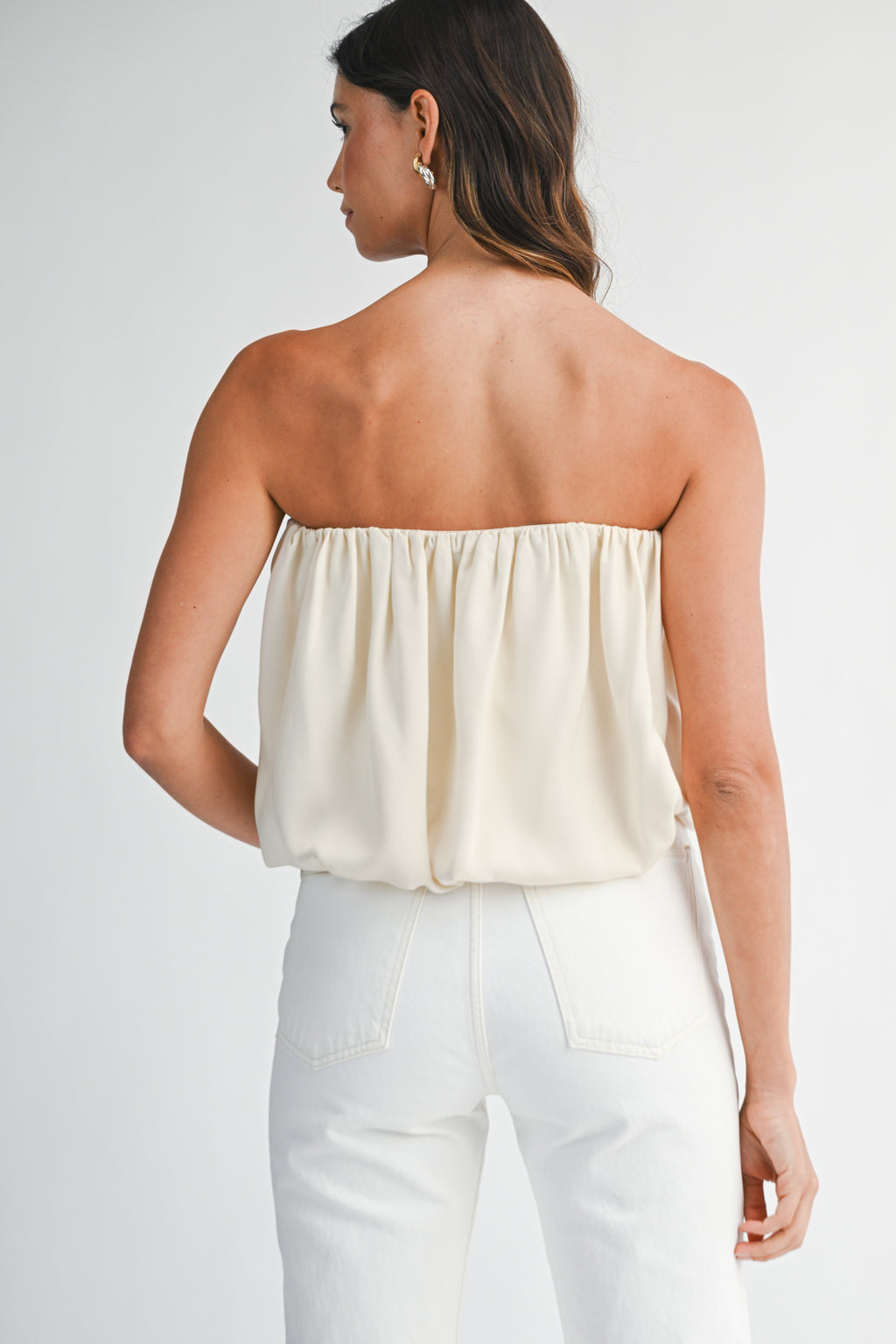 Fae Satin Bubble Tube Top
