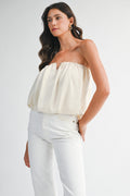 Fae Satin Bubble Tube Top