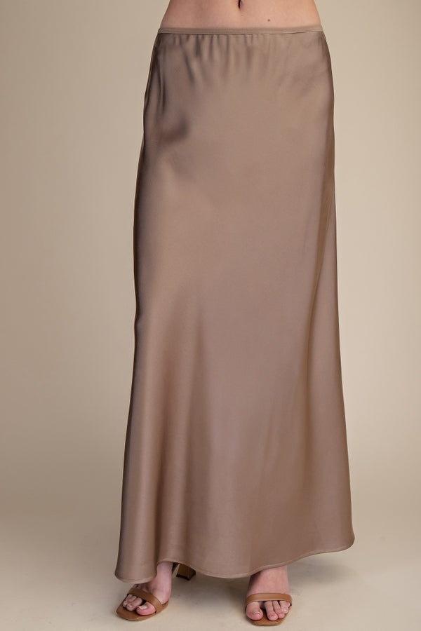 Mocha Satin Maxi Set