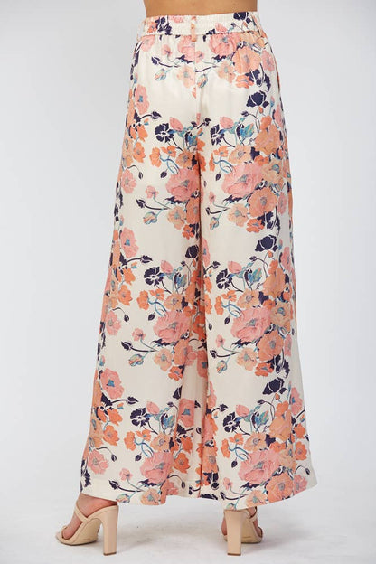 Poppy Satin Wide Leg Pant