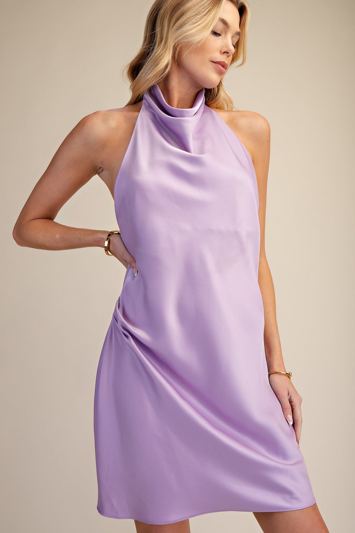 Lola Satin Halter Mini