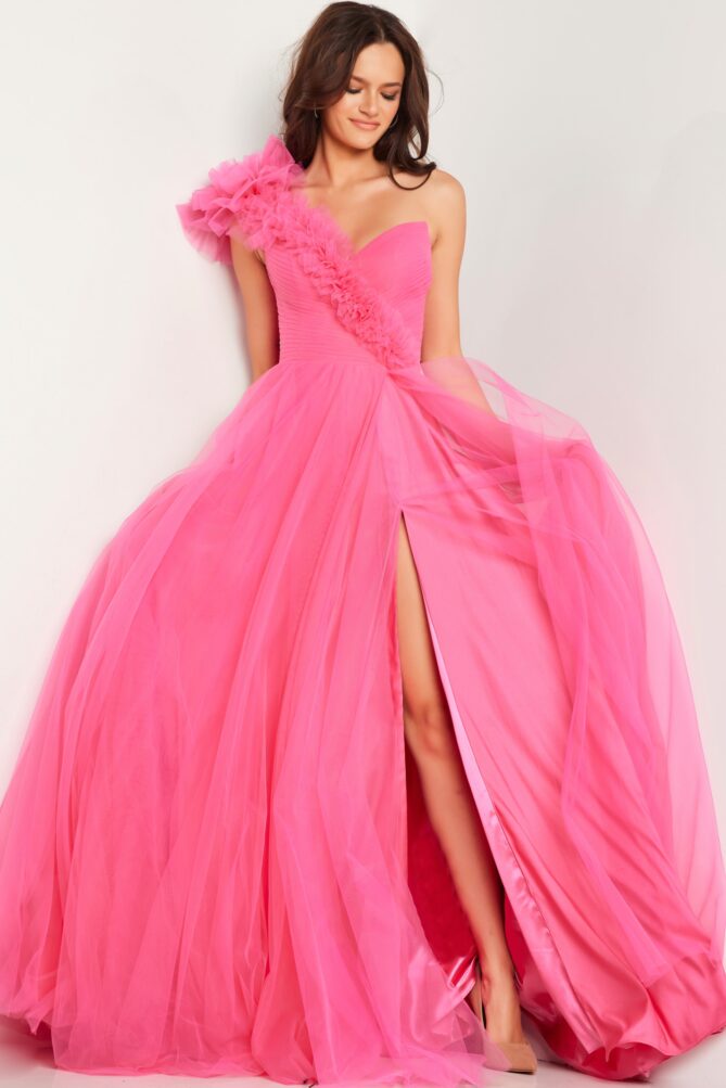 Jovani Tulle One Shoulder Ballgown 25919