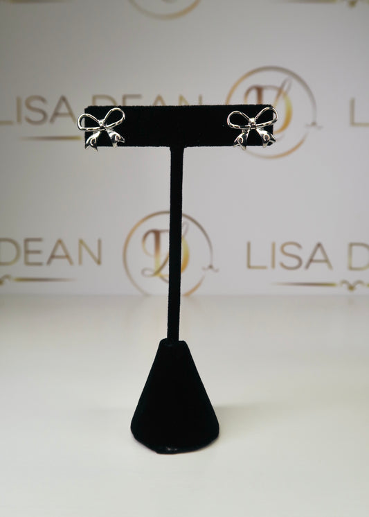 Silver Dipped Bow Stud