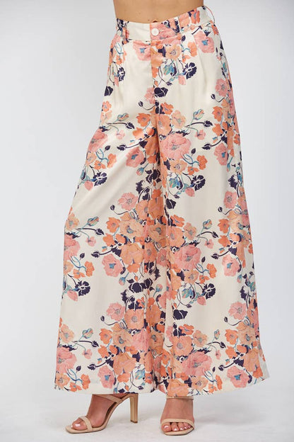 Poppy Satin Wide Leg Pant