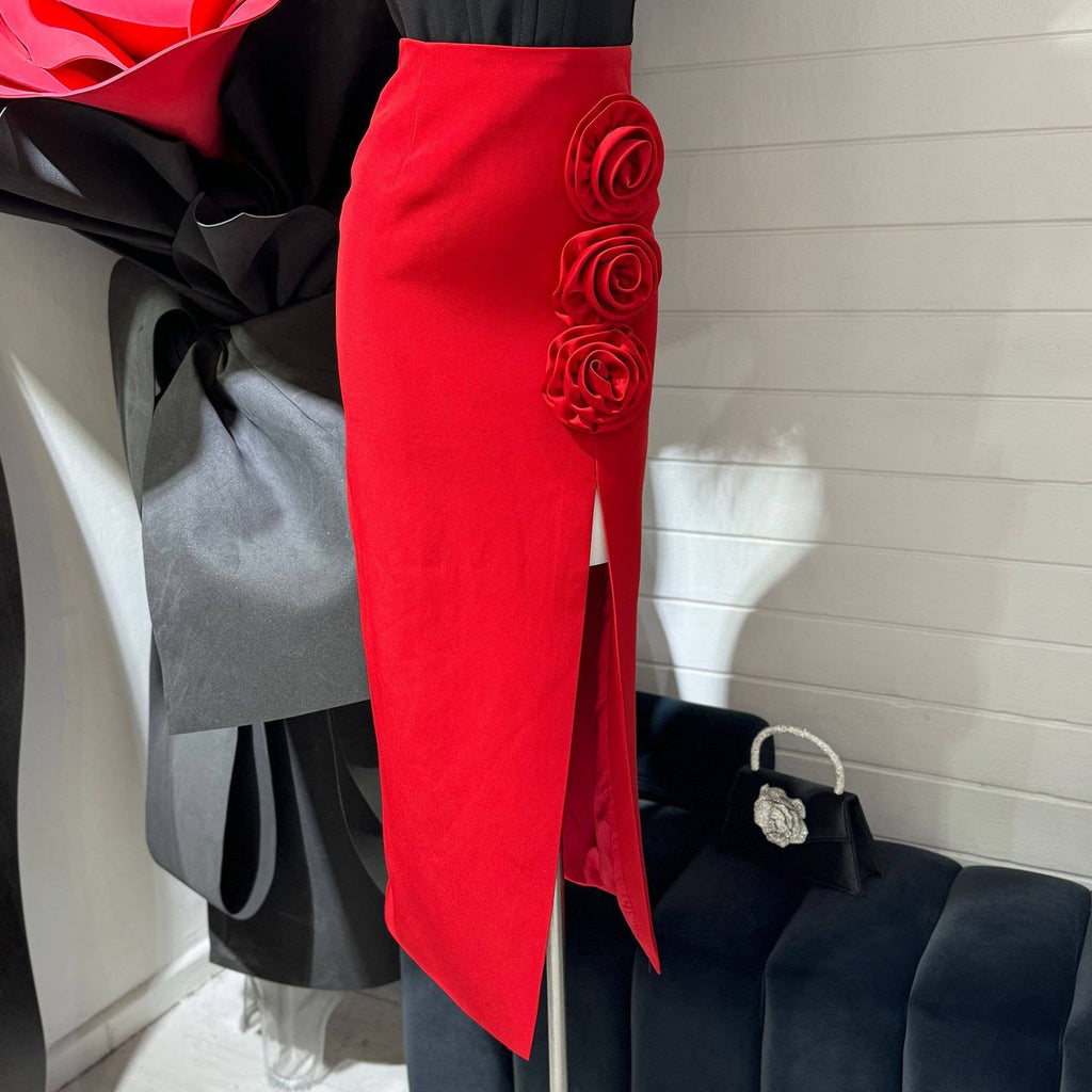 Irena Rosette Maxi Skirt